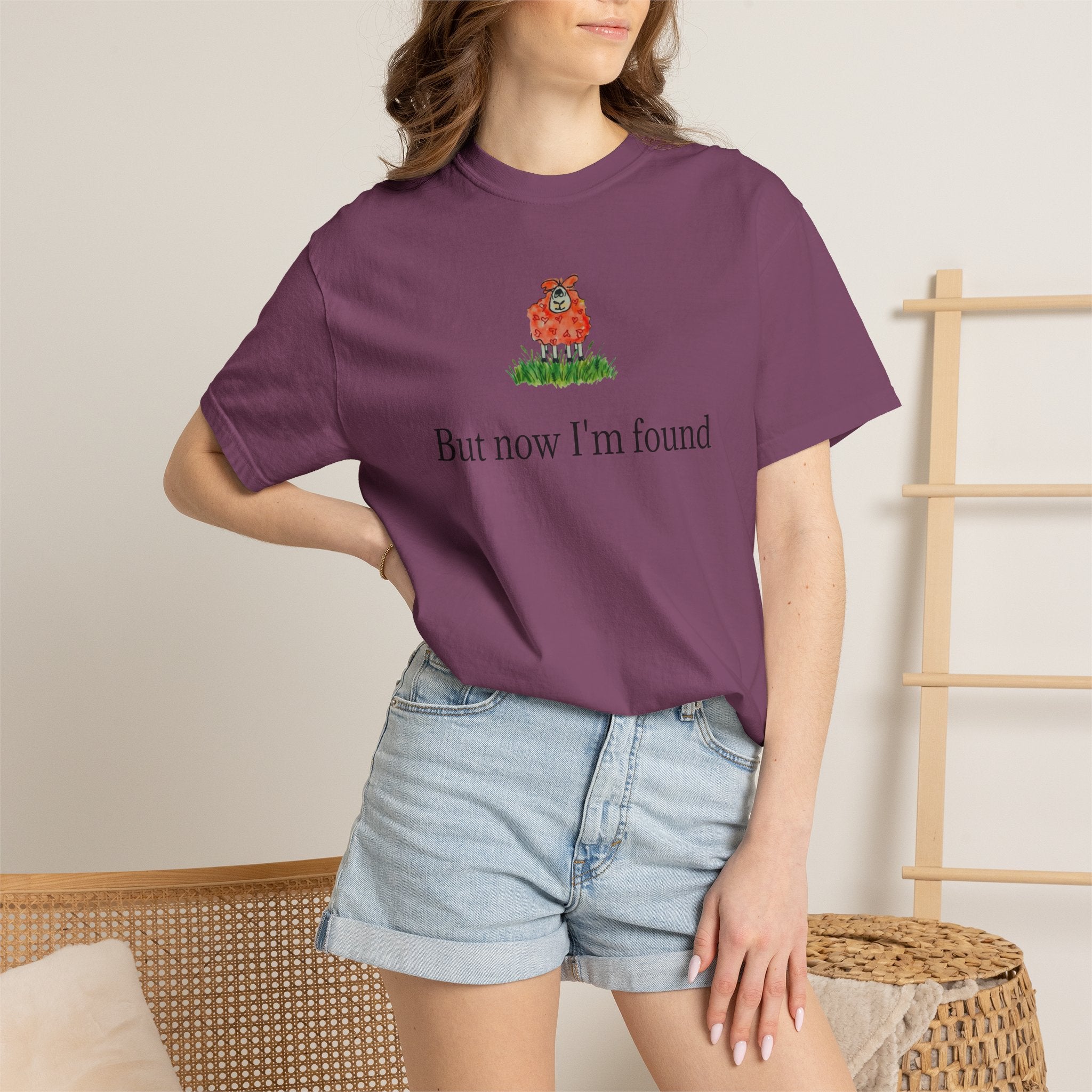 But Now I’m Found T-Shirt — Cute Red Lamb Tee