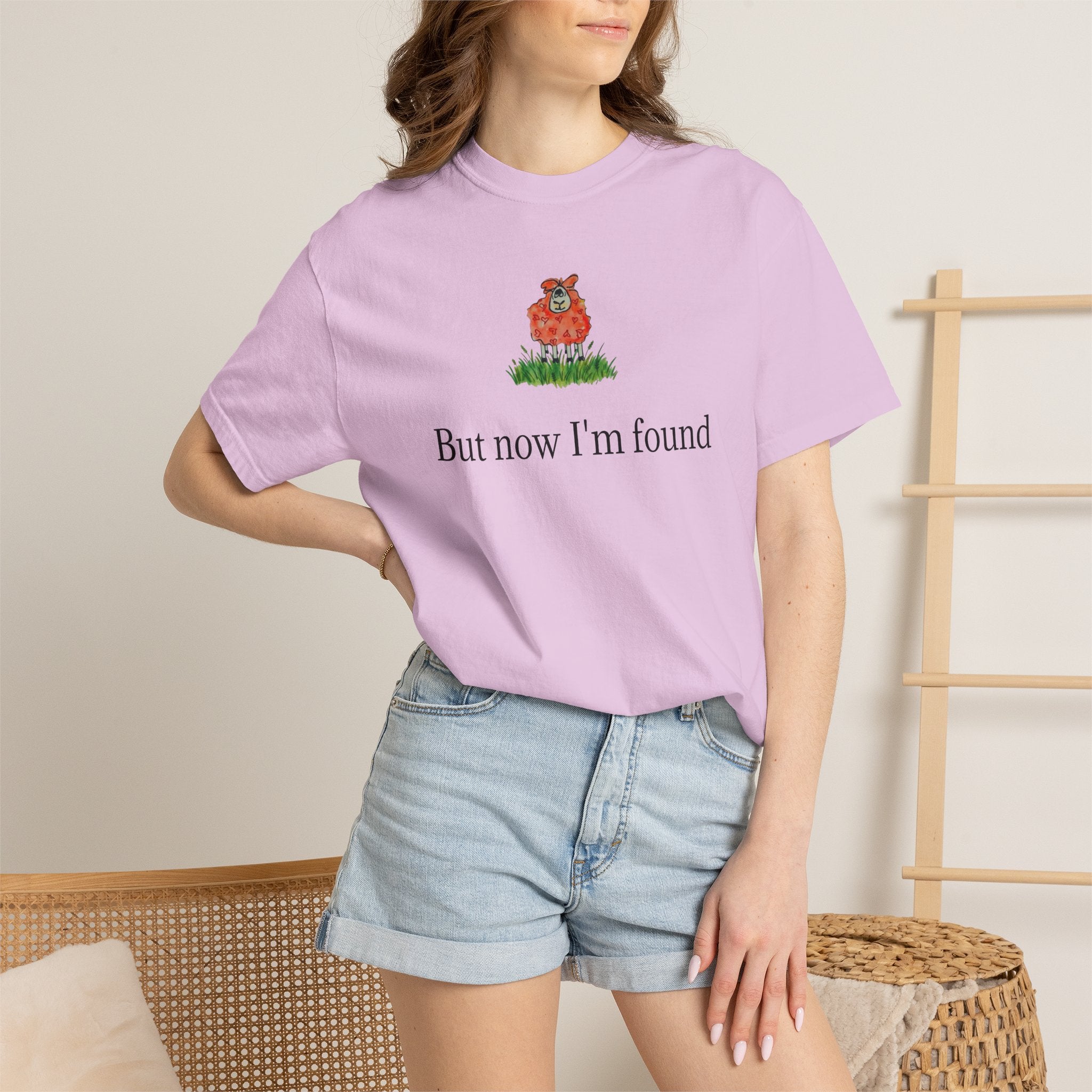 But Now I’m Found T-Shirt — Cute Red Lamb Tee
