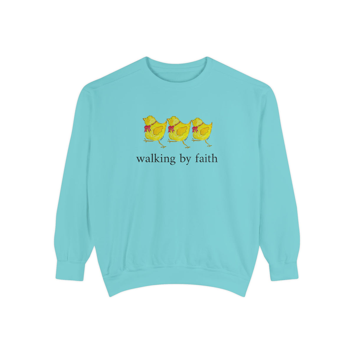 Walking by Faith T-Shirt - Funny Christian Chicken Sweatshirt- whimsical Faith apparel