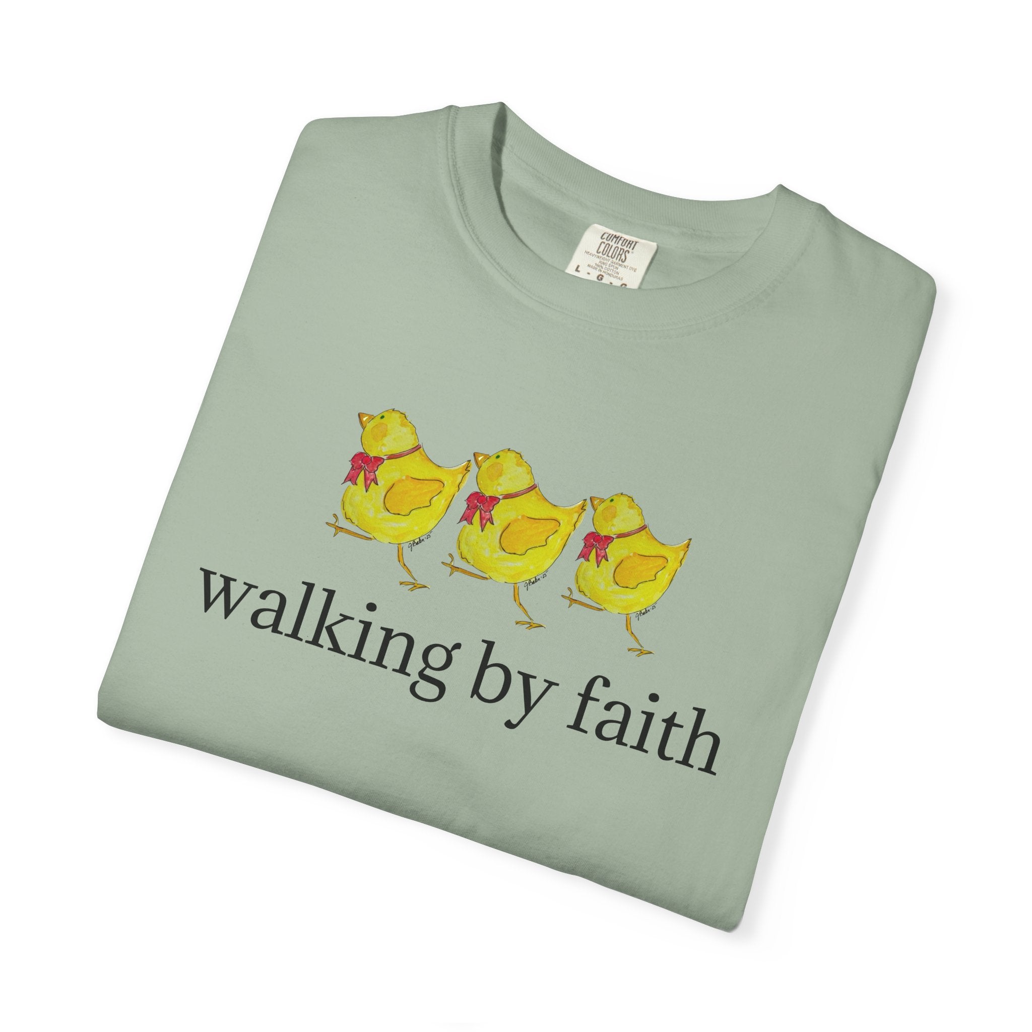 Faith Chickens T-Shirt — "walking by faith" Christian Graphic Tee