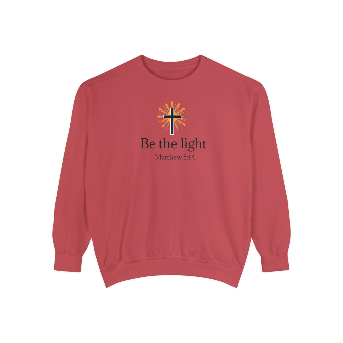 Be the Light Sweatshirt — Christian Cross Inspirational Crewneck