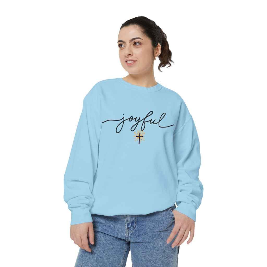Joyful Cross sweatshirt — Scripture-Inspired Christian Graphic sweatshirt