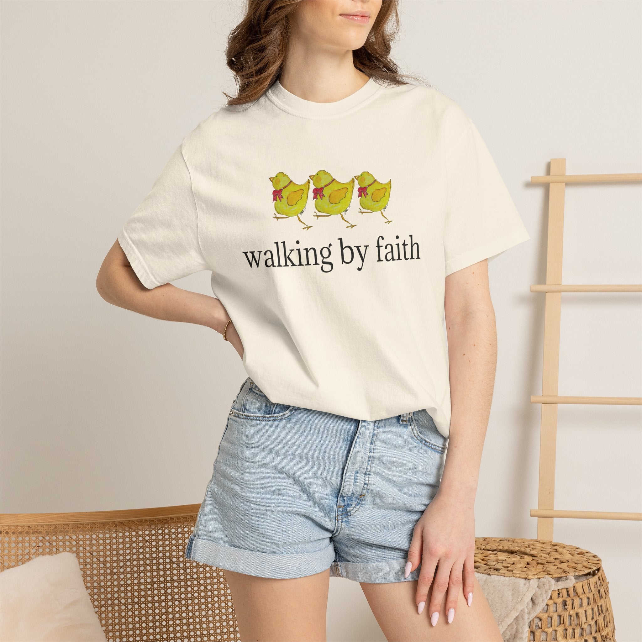 Faith Chickens T-Shirt — "walking by faith" Christian Graphic Tee