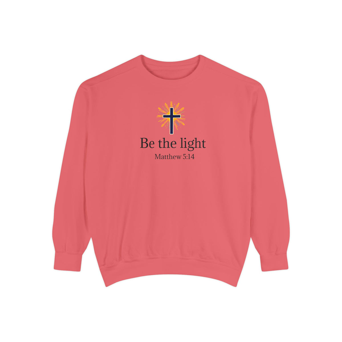 Be the Light Sweatshirt — Christian Cross Inspirational Crewneck