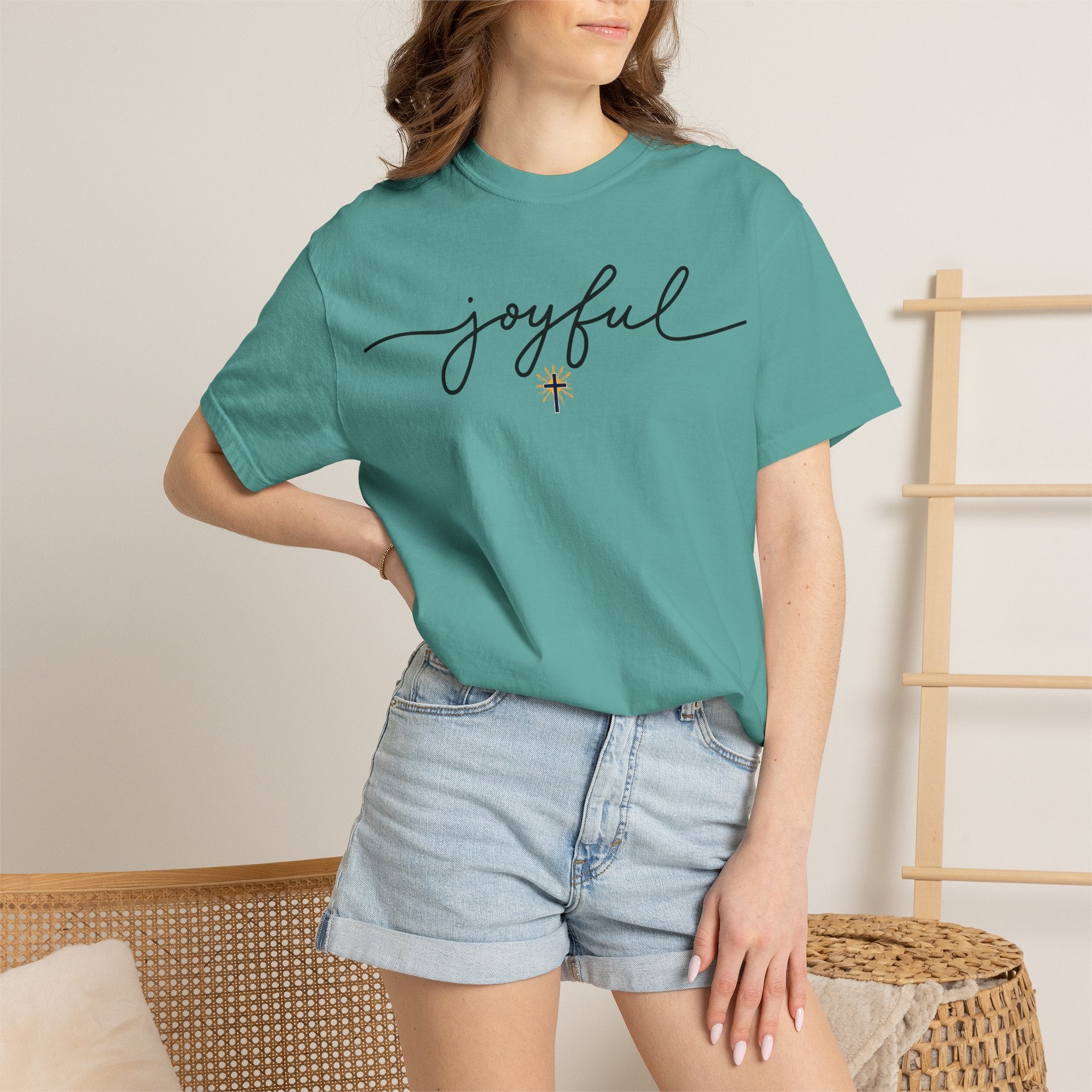 Joyful Cross T-Shirt — Scripture-Inspired Christian Graphic Tee