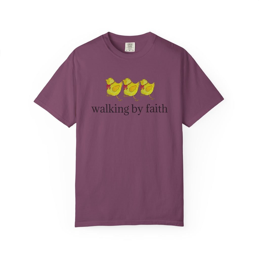 Faith Chickens T-Shirt — "walking by faith" Christian Graphic Tee