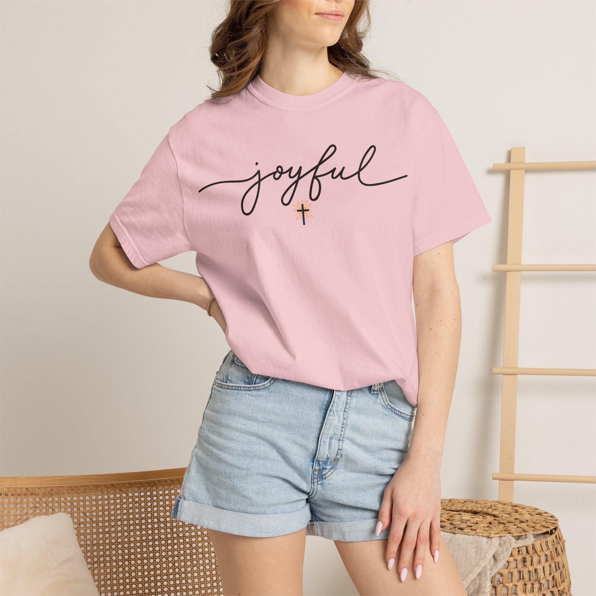 Joyful Cross T-Shirt — Scripture-Inspired Christian Graphic Tee