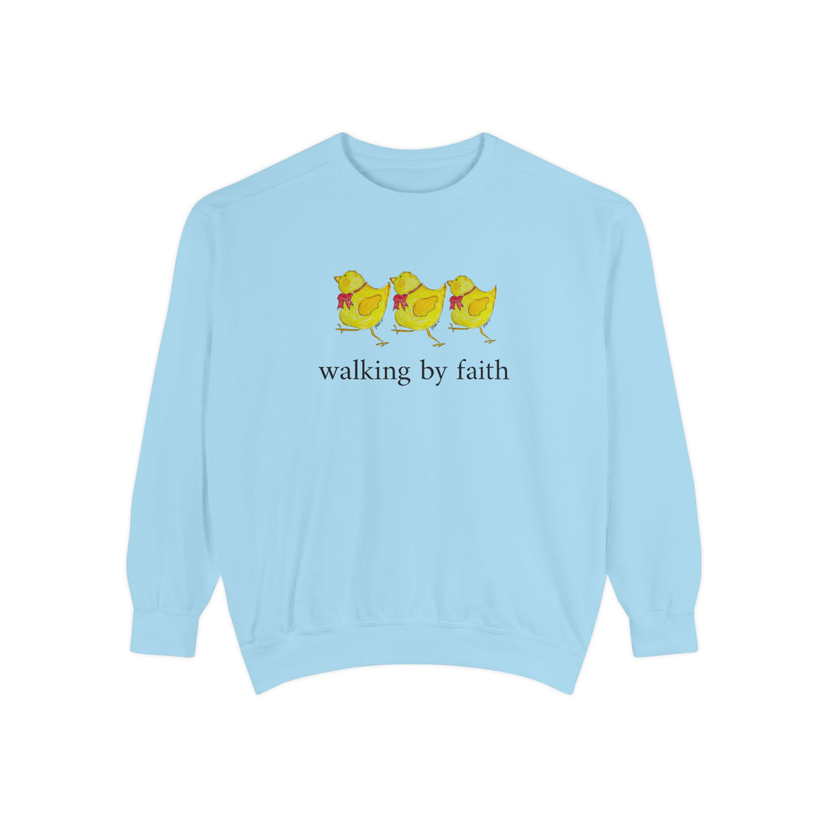 Walking by Faith T-Shirt - Funny Christian Chicken Sweatshirt- whimsical Faith apparel