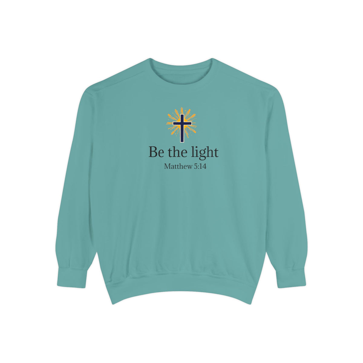 Be the Light Sweatshirt — Christian Cross Inspirational Crewneck