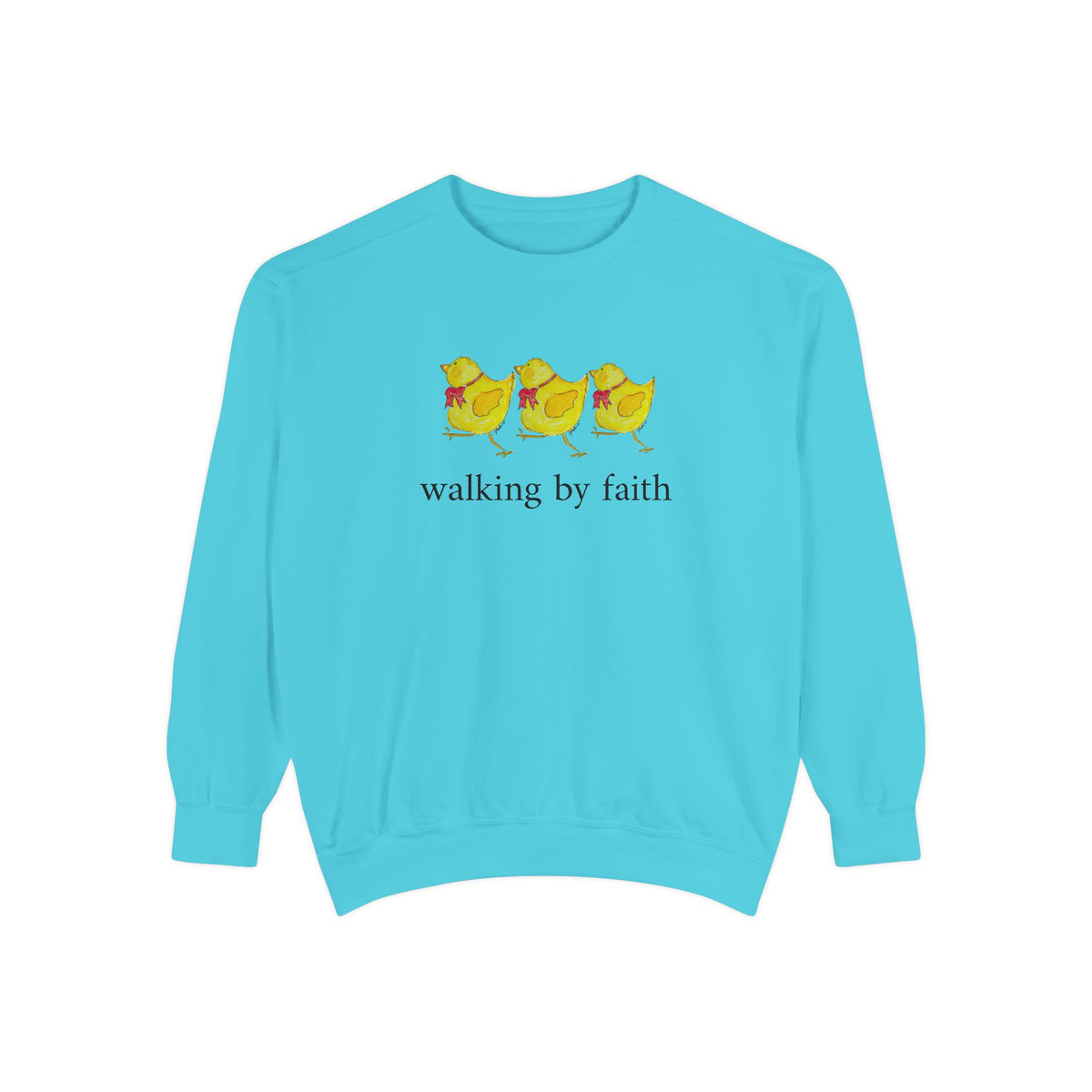 Walking by Faith T-Shirt - Funny Christian Chicken Sweatshirt- whimsical Faith apparel