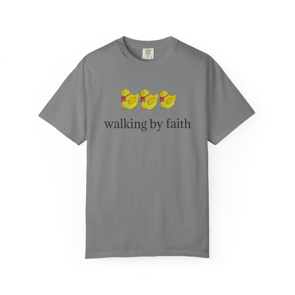 Faith Chickens T-Shirt — "walking by faith" Christian Graphic Tee
