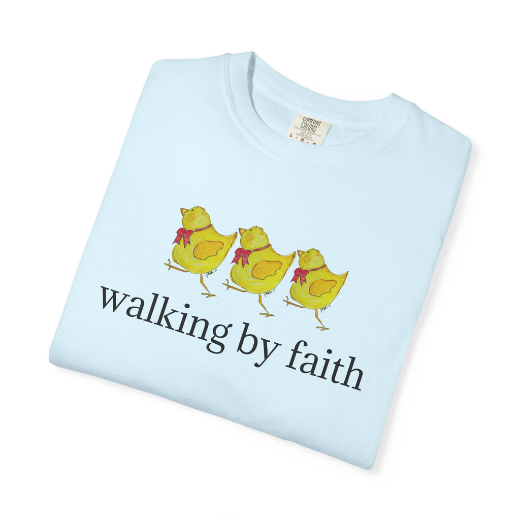 Faith Chickens T-Shirt — "walking by faith" Christian Graphic Tee