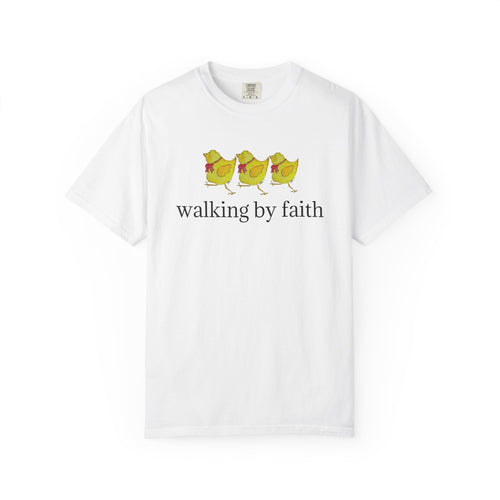 Faith Chickens T-Shirt — "walking by faith" Christian Graphic Tee