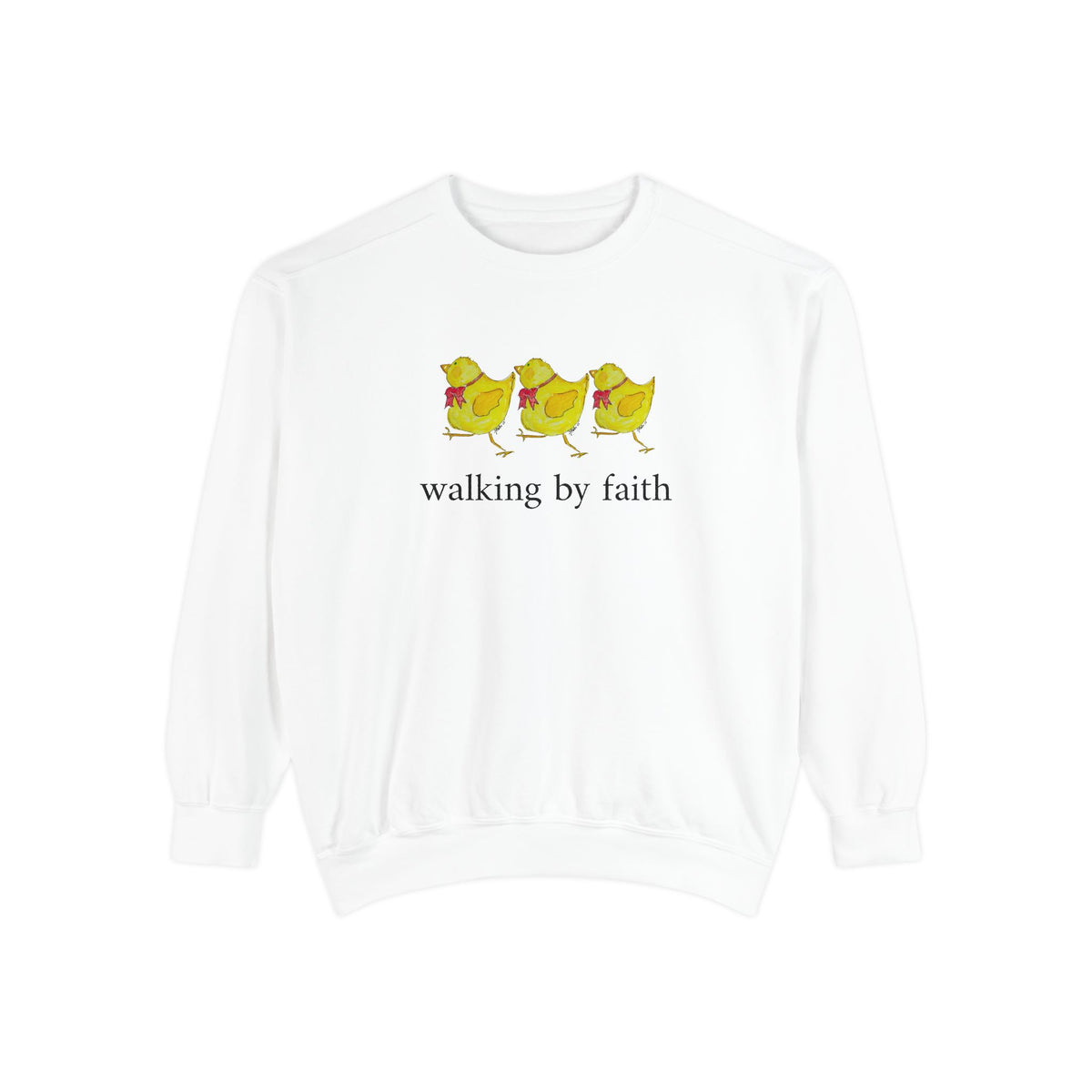 Walking by Faith T-Shirt - Funny Christian Chicken Sweatshirt- whimsical Faith apparel