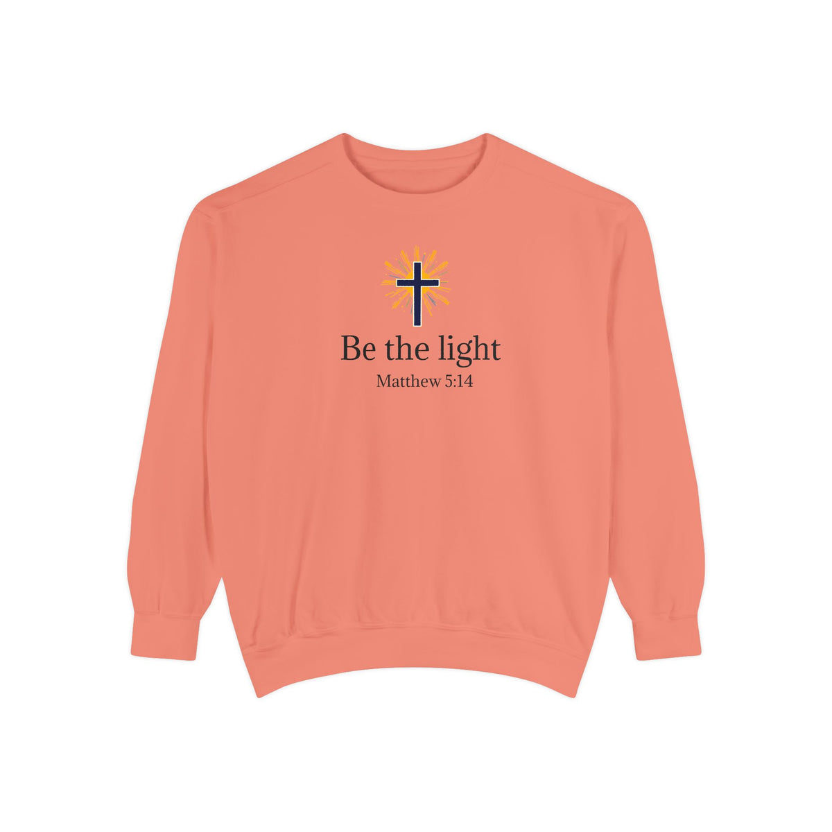 Be the Light Sweatshirt — Christian Cross Inspirational Crewneck