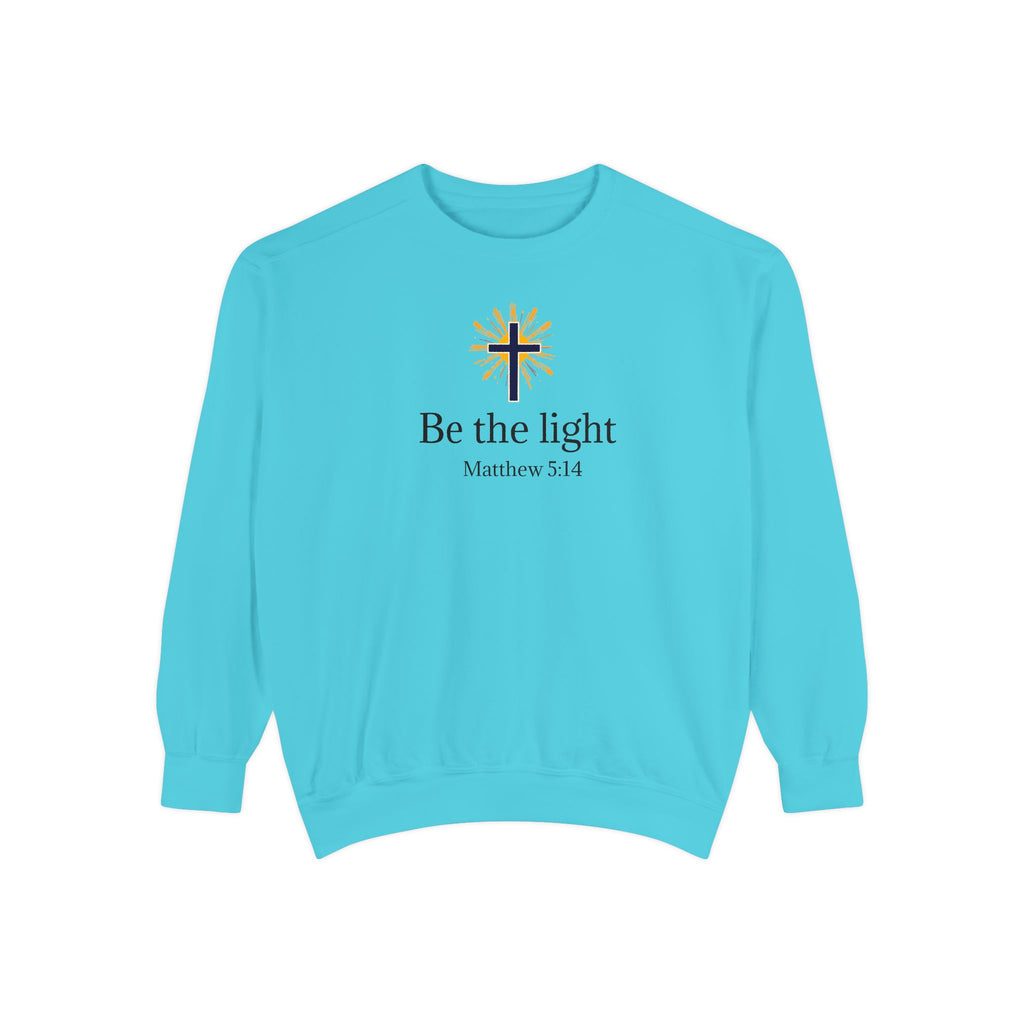 Be the Light Sweatshirt — Christian Cross Inspirational Crewneck