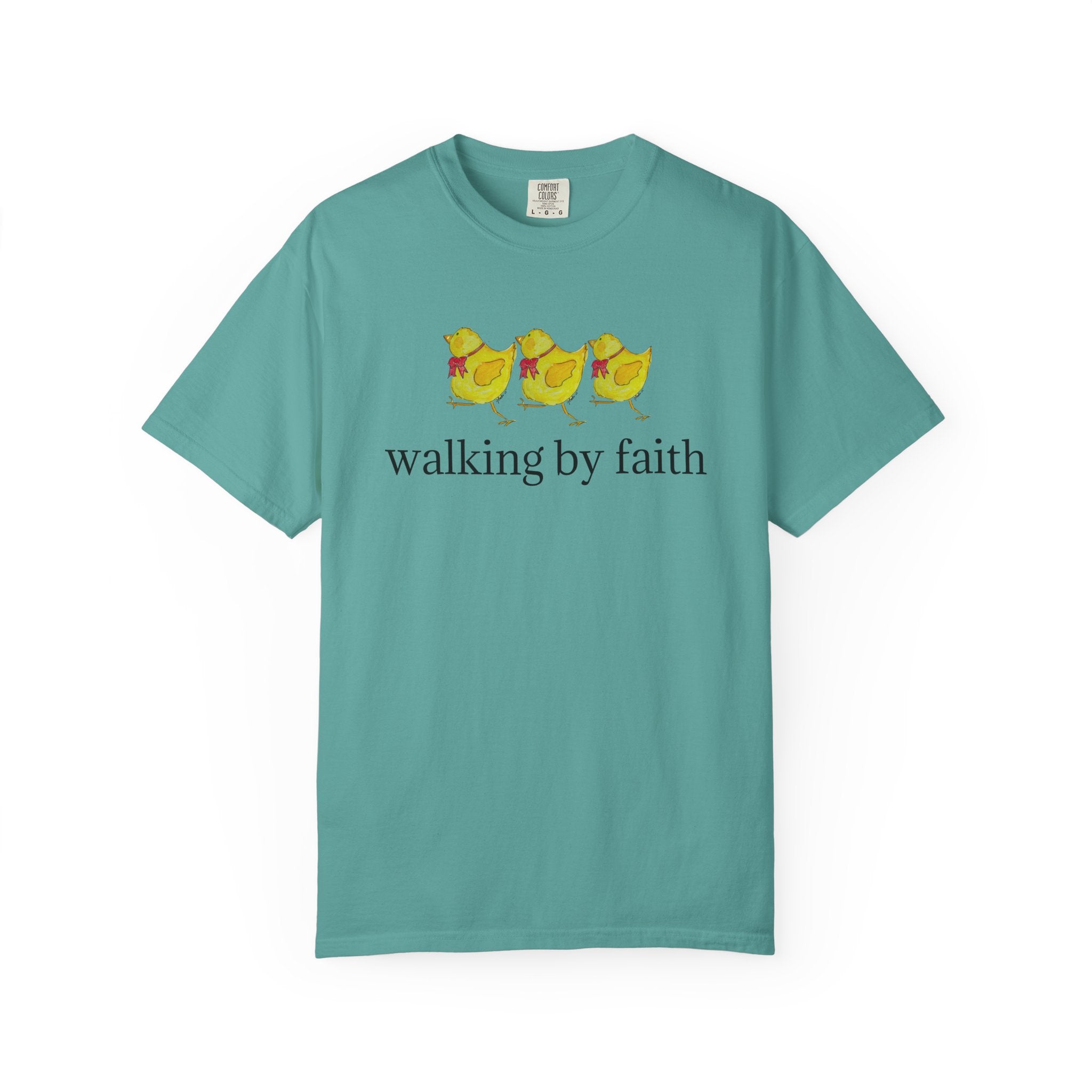 Faith Chickens T-Shirt — "walking by faith" Christian Graphic Tee