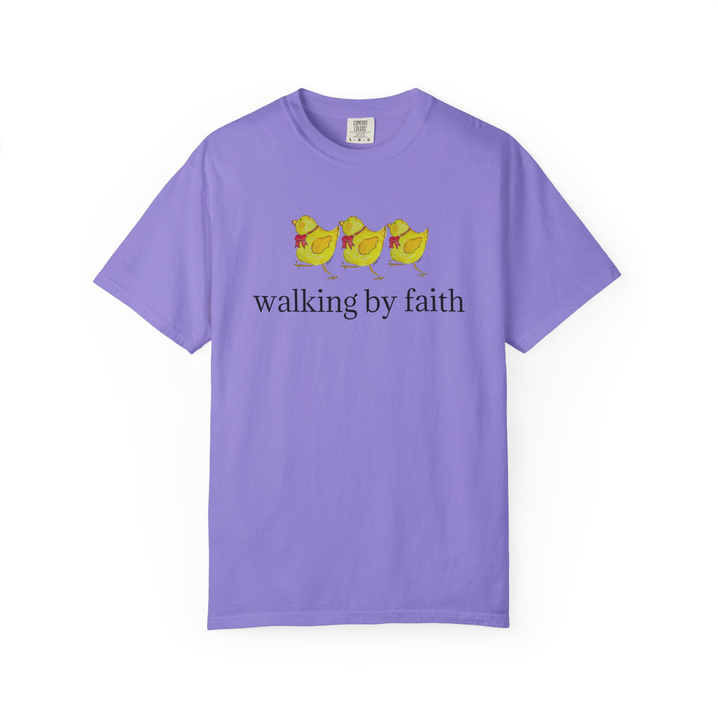 Faith Chickens T-Shirt — "walking by faith" Christian Graphic Tee