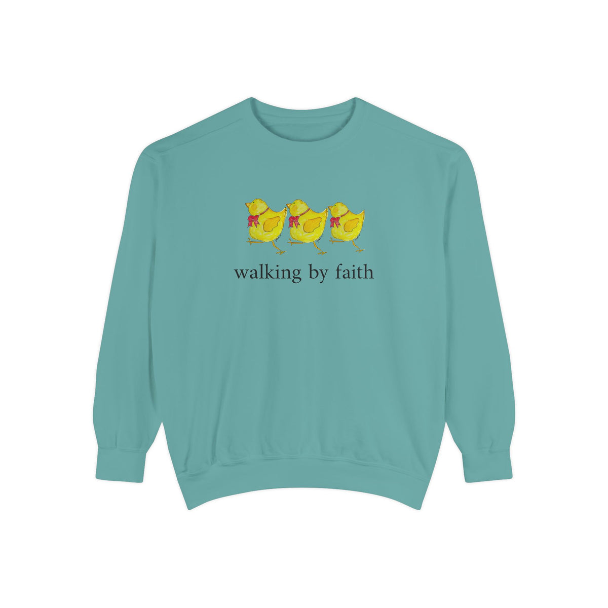 Walking by Faith T-Shirt - Funny Christian Chicken Sweatshirt- whimsical Faith apparel