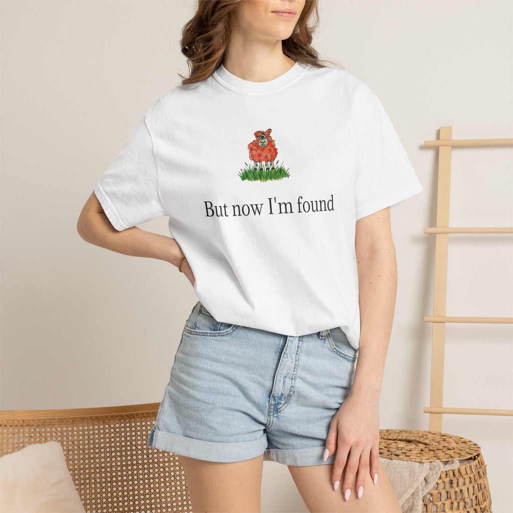 But Now I’m Found T-Shirt — Cute Red Lamb Tee