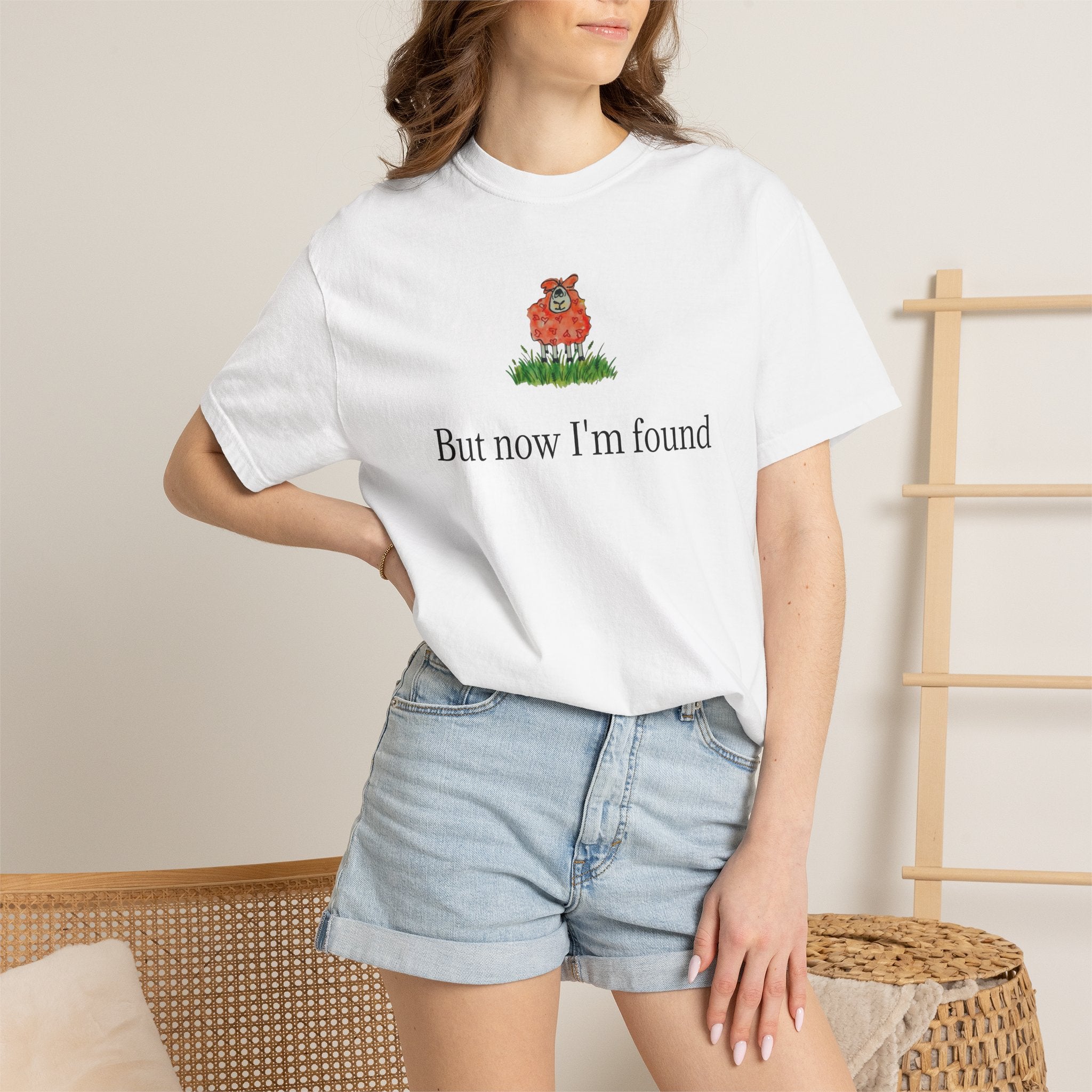 But Now I’m Found T-Shirt — Cute Red Lamb Tee