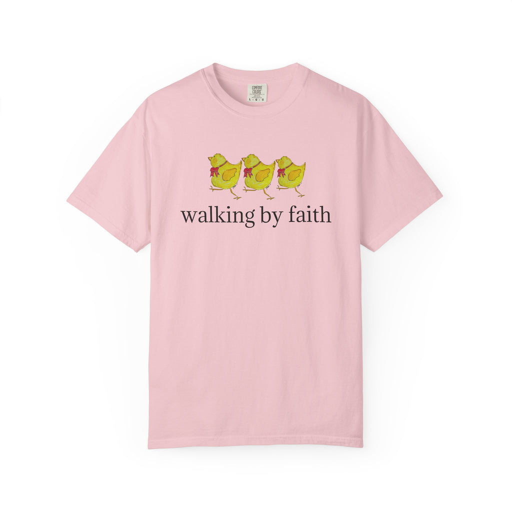 Faith Chickens T-Shirt — "walking by faith" Christian Graphic Tee