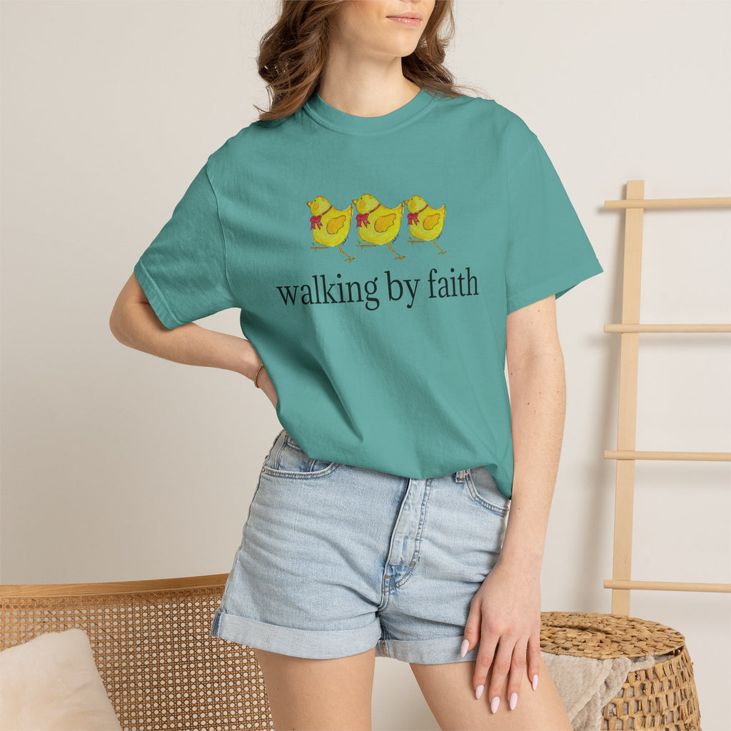 Faith Chickens T-Shirt — "walking by faith" Christian Graphic Tee