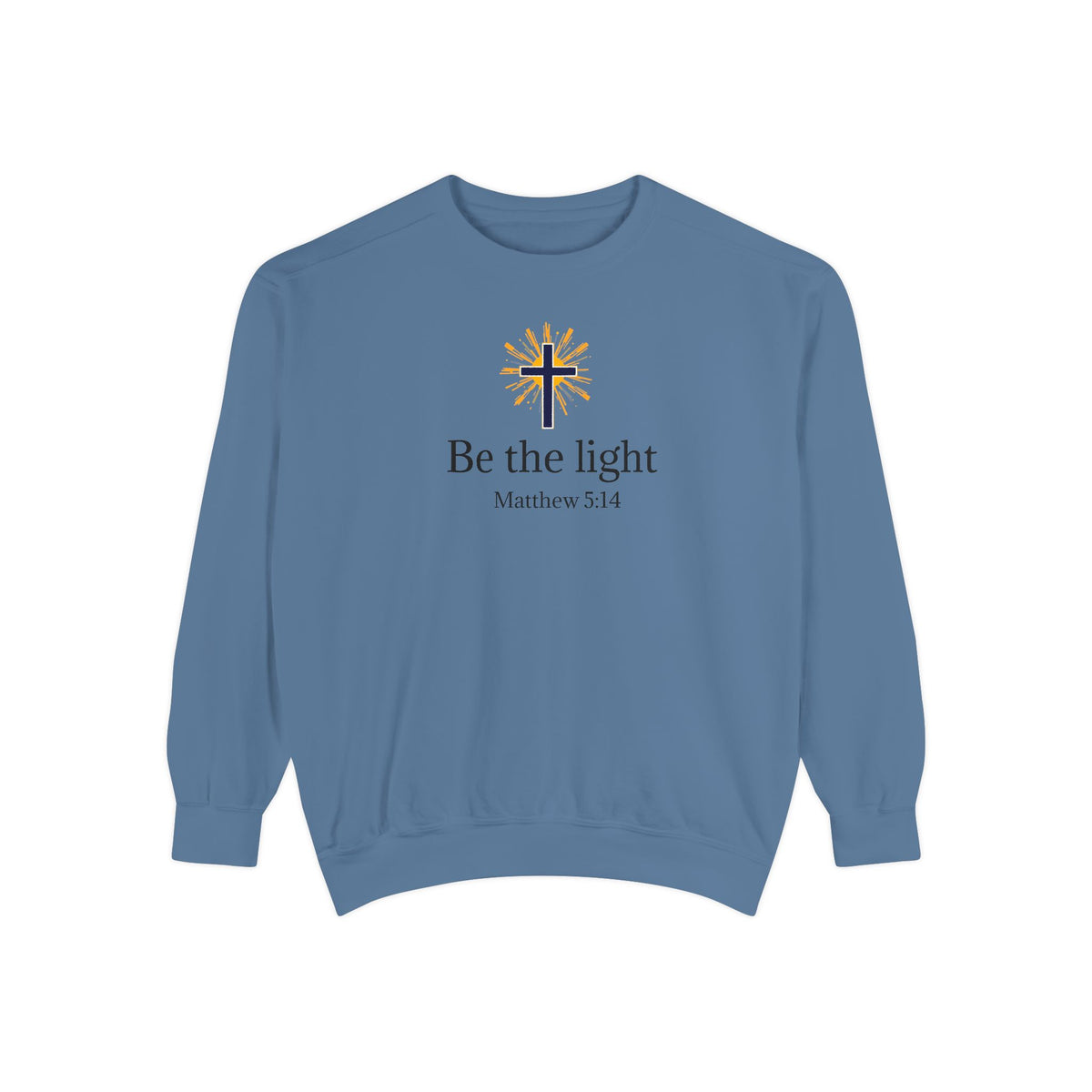Be the Light Sweatshirt — Christian Cross Inspirational Crewneck