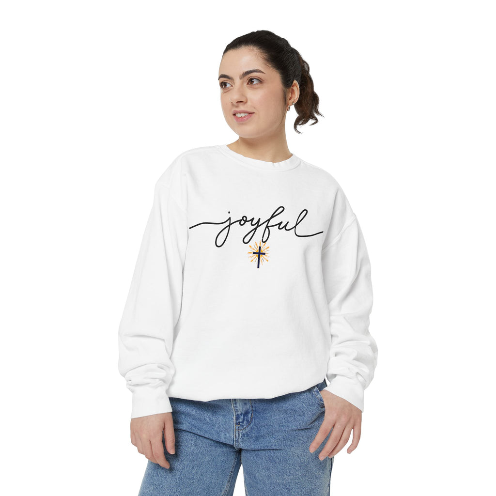 Joyful Cross sweatshirt — Scripture-Inspired Christian Graphic sweatshirt