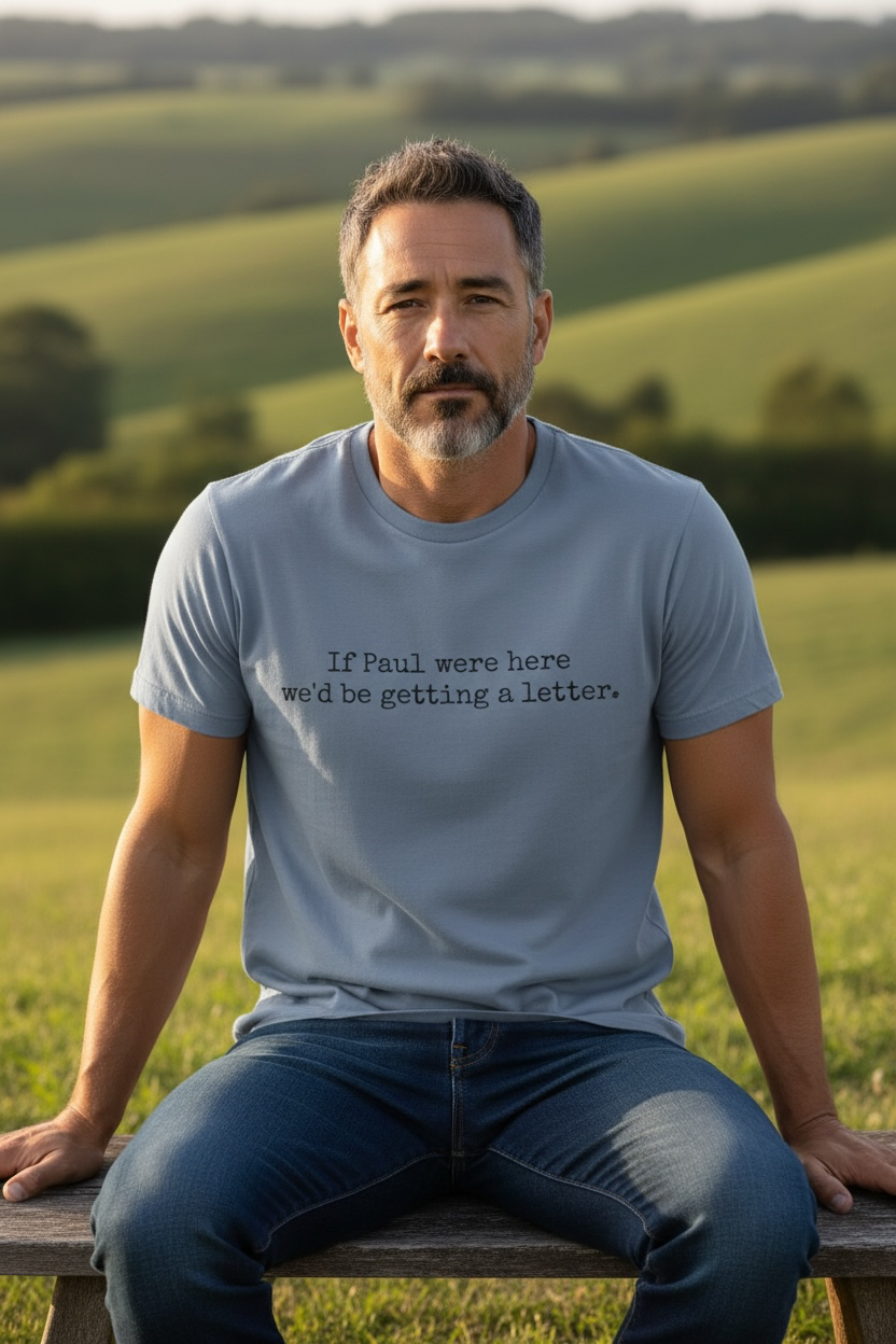 If Paul Were Here We'd Be Getting a Letter T-Shirt | Funny Christian Bible Shirt