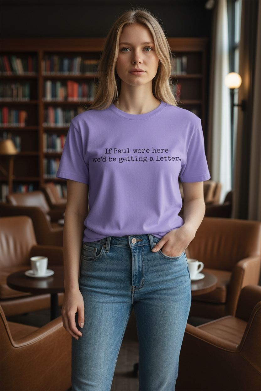 If Paul Were Here We'd Be Getting a Letter T-Shirt | Funny Christian Bible Shirt