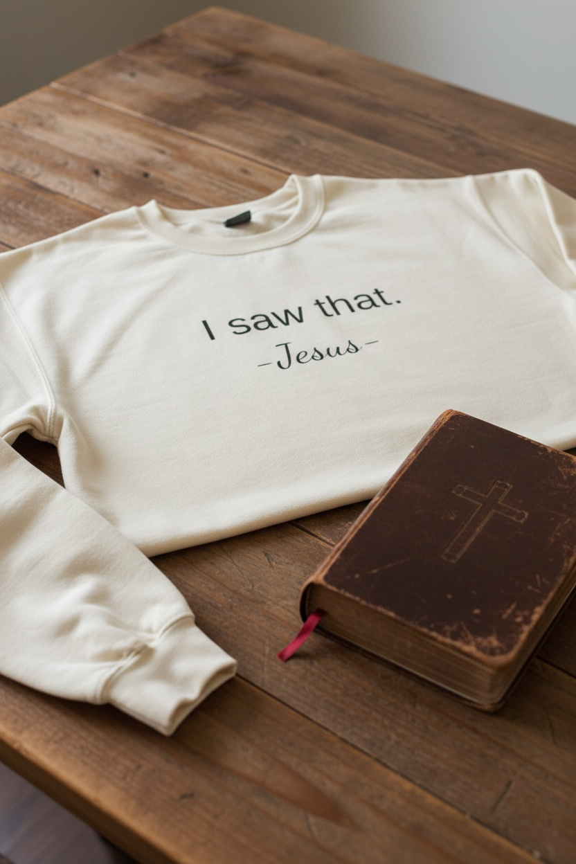 I saw that. | Jesus Funny Christian crewneck | Faith and Humor