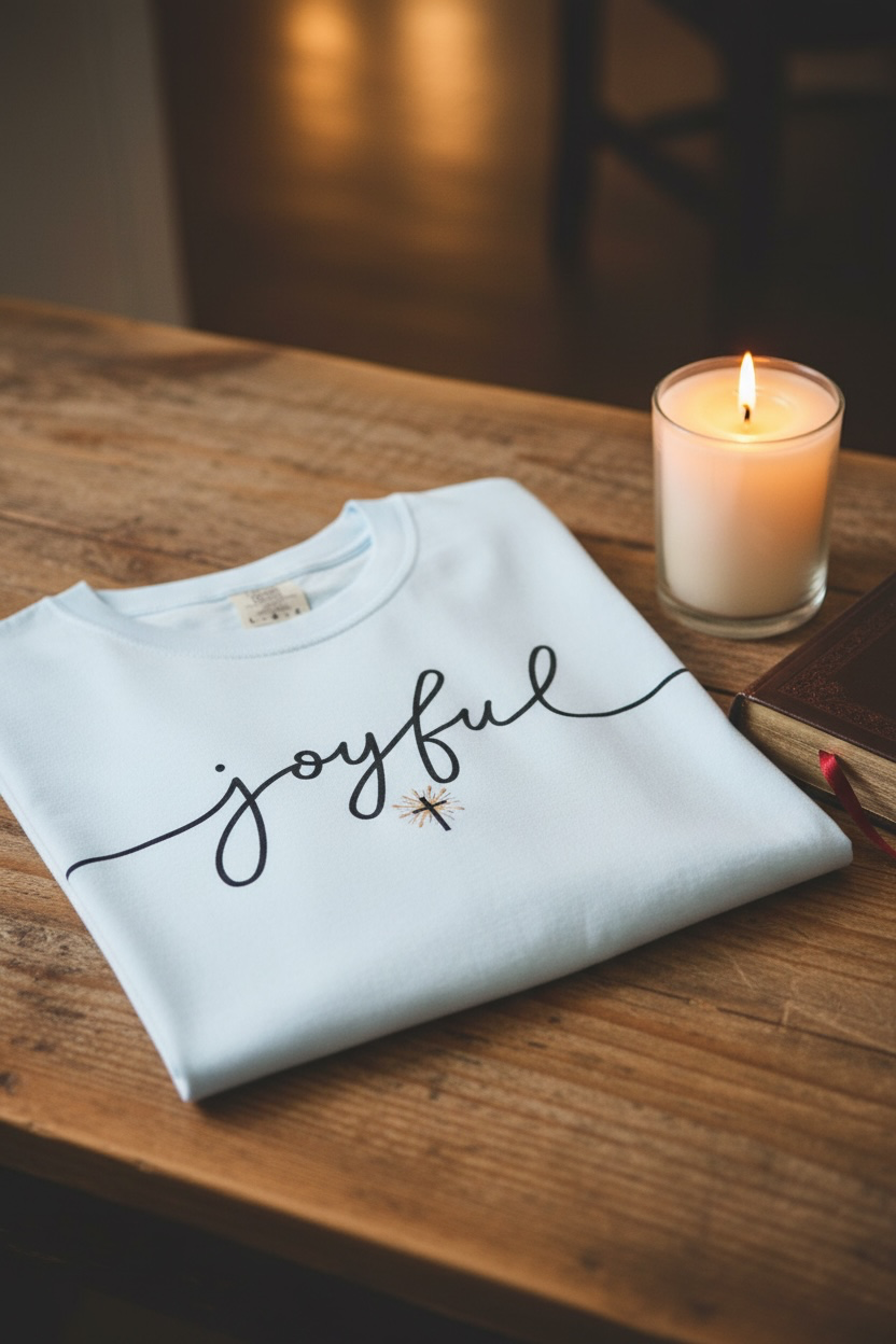 Joyful Cross T-Shirt — Scripture-Inspired Christian Graphic Tee