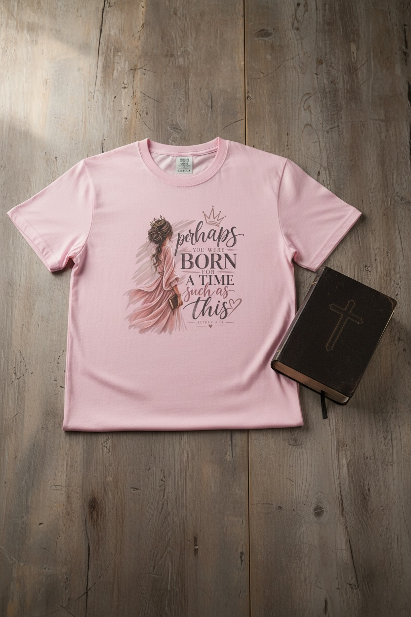Perhaps You Were Born for a Time Such as This — Esther 4:14 Christian T-Shirt