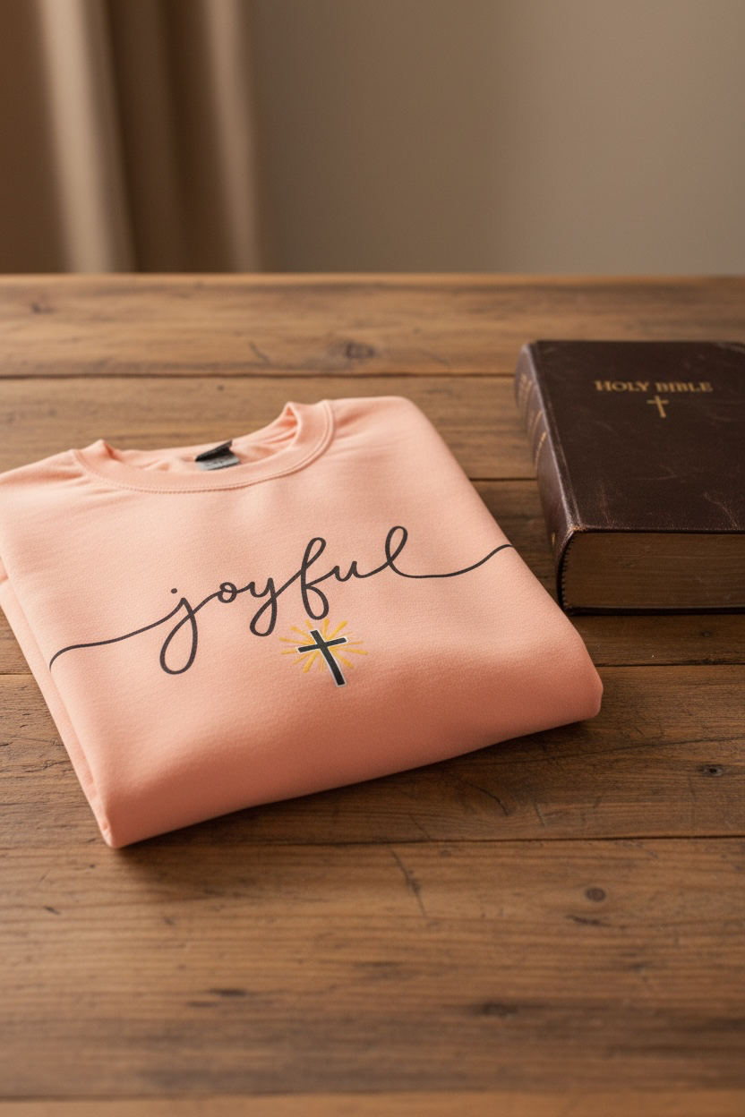Joyful Cross sweatshirt — Scripture-Inspired Christian Graphic sweatshirt
